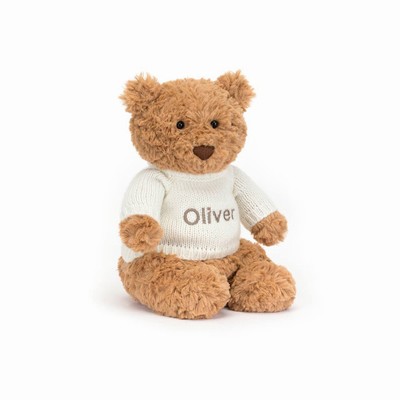 Jellycat Bartholomew Bear with Cream Jumper UK | 62037JIHV